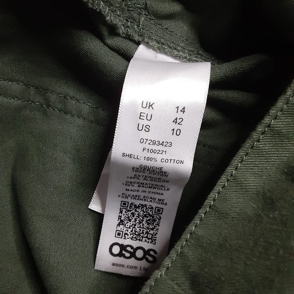 Asos design slim leg combat green pants size 10 - Picture 7 of 8